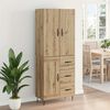 vidaXL Highboard 2 pcs Dąb rzemieślniczy Drewno inżynieryjne i szkło