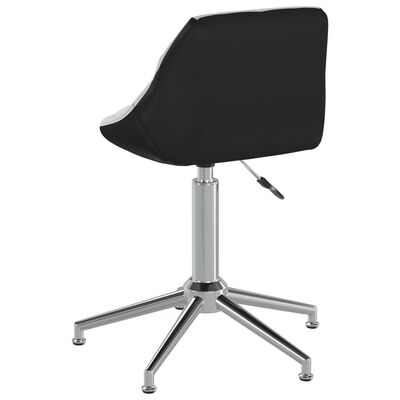 vidaXL Obrotowe krzesła stołowe, 6 szt., biało-czarne, sztuczna skóra