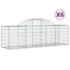vidaXL Kosze gabionowe, 6 szt., 200x50x60/80 cm, galwanizowane żelazo