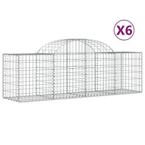 vidaXL Kosze gabionowe, 6 szt., 200x50x60/80 cm, galwanizowane żelazo