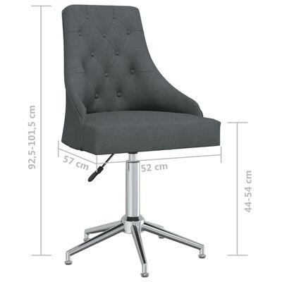 vidaXL Obrotowe krzesła stołowe, 4 szt., ciemnoszare, obite tkaniną