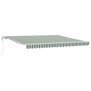 vidaXL Markiza wysuwana Zielony i Biały 400 &times; 300 cm