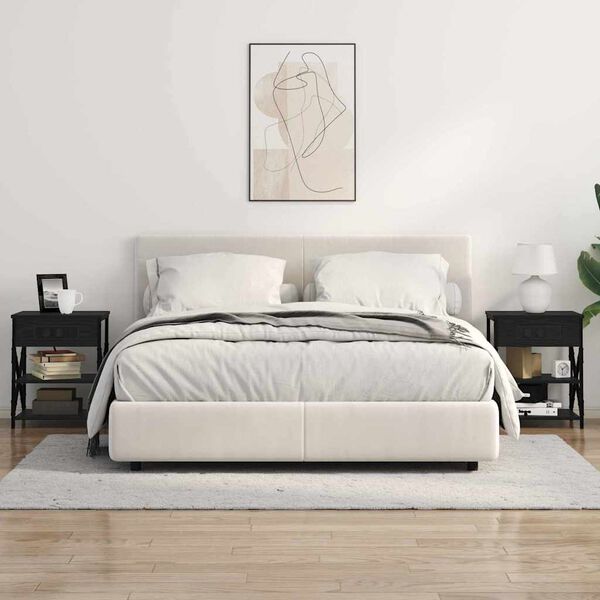 vidaXL Szafka Nocna Czarny Dąb 41 x 31 x 51 cm Materiał drewnopochodny