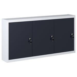 vidaXL Ścienna szafka narzędziowa, metalowa, szaro-czarna