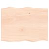 vidaXL Blat stołu, 80x60x2 cm, surowy, lity dąb z naturalną krawędzią