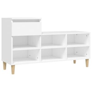 vidaXL P&oacute;łka na buty, biała, 102x36x60 cm, materiał drewnopochodny