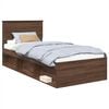 vidaXL Ramka ł&oacute;żka Brązowy dąb 75 x 190 cm Drewno inżynieryjne