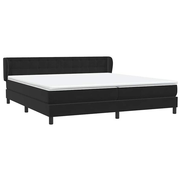 vidaXL Ł&oacute;żko typu Box Spring z materacami Czarny 180x210 cm Aksamit