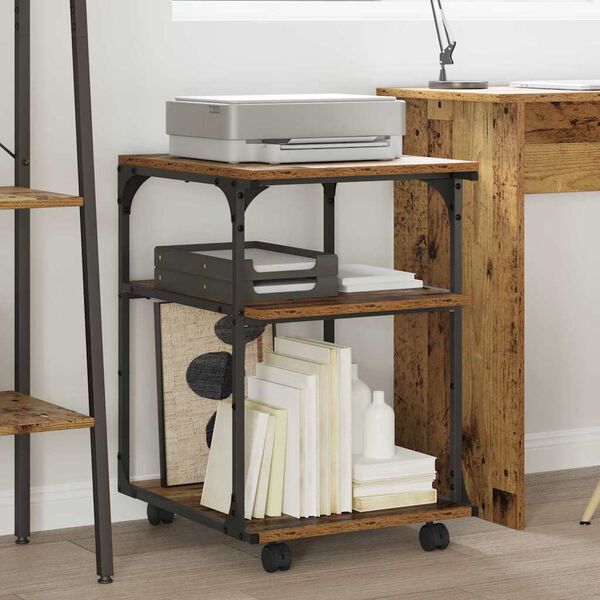 vidaXL Stojak na drukarkę Stare drewno 43 x 48 x 64 cm