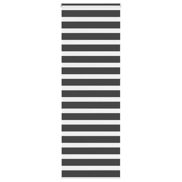 vidaXL Roleta zebra, czarna, szerokość tkaniny 80,9 cm, poliester