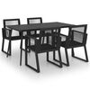 vidaXL 5-cz. zestaw mebli ogrodowych, rattan PVC, czarny