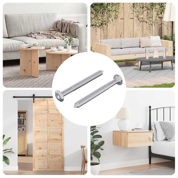 vidaXL Śruba 2 pcs Srebrny M6 x 60 mm Stal