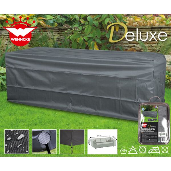 Happy People Pokrowiec na meble ogrodowe Deluxe, 220x80x80 cm, szary
