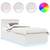 vidaXL Ramka ł&oacute;żka z paskami LED Biały 90 x 190 cm Drewno inżynieryjne