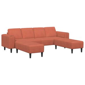 vidaXL Sofa Czerwono-pomarańczowy 250 x 188 x 76 cm Tkanina sztruksowa