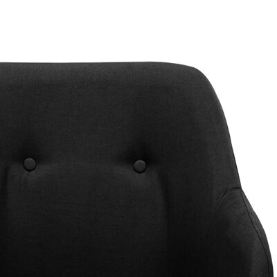 vidaXL Fotel bujany, czarny, tapicerowany tkaniną