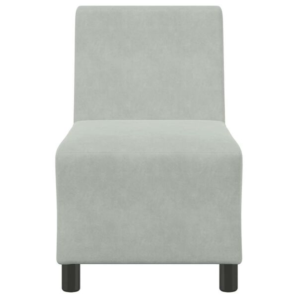 vidaXL Modułowa sofa bez podłokietnik&oacute;w Jasnoszara 55 cm Aksamit