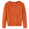 Sweter dziecięcy z dzianiny, palony pomarańcz, 140