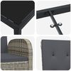 vidaXL Zestaw do jadalni w ogrodzie z poduszką 7 pcs Szary polirattan