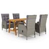 vidaXL 5-częściowy zestaw mebli ogrodowych, szary