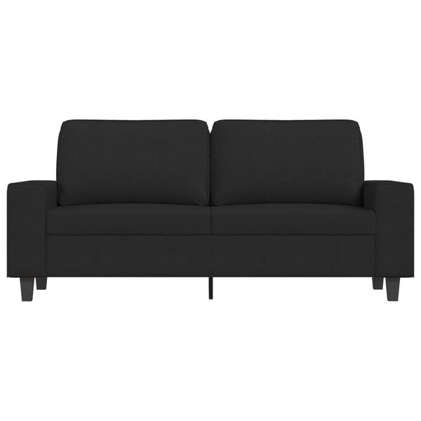 vidaXL Sofa 2-osobowa, czarna, 140 cm, tapicerowana tkaniną