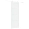 vidaXL Drzwi przesuwne Biały 83 x 232 cm Lite drewno sosnowe