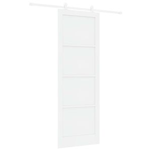 vidaXL Drzwi przesuwne Biały 83 x 232 cm Lite drewno sosnowe