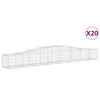 vidaXL Kosze gabionowe, 20 szt, 400x50x40/60 cm, galwanizowane żelazo