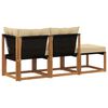 vidaXL Modułowa sofa na zewnątrz 3 Sztuka Naturalny i Beżowy