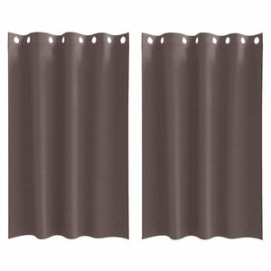vidaXL Firany blackout z k&oacute;łkami 2 szt. Ciemny brąz 175 x 140 cm