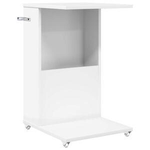 vidaXL Stolik boczny z kołem Biały 40 x 35 x 60 cm Drewno inżynieryjne