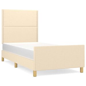 vidaXL Rama ł&oacute;żka bez materaca Kremowa 90x190 cm Tkanina
