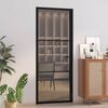 vidaXL Drzwi wewnętrzne, 83x201,5 cm, czarne, szkło ESG i aluminium