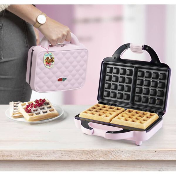 Bestron Gofrownica AWB700P, 750 W, r&oacute;żowa