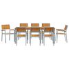 vidaXL Zestaw do jadalni w ogrodzie 9 pcs Szaro-brązowy