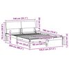 vidaXL Rama ł&oacute;żka Biały i jasnoszary 140 x 190 cm Lite drewno sosnowe