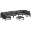 vidaXL Zestaw Sof na Ogr&oacute;d z poduszką 8 pcs Czarny Stal
