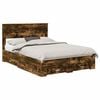 vidaXL Ramka ł&oacute;żka Dąb wędzony 140 x 190 cm Drewno inżynieryjne