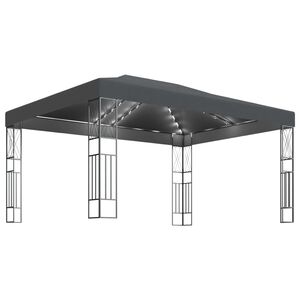 vidaXL Altana ze sznurem lampek LED, 3x4 m, antracytowa tkanina