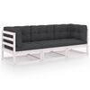 vidaXL 3-osobowa sofa ogrodowa z poduszkami, lite drewno sosnowe