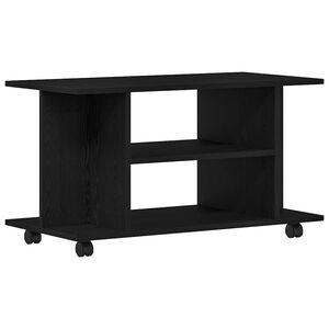 vidaXL Szafka RTV z k&oacute;łkami Czarny dąb 80x40x45 cm Drewno klejone