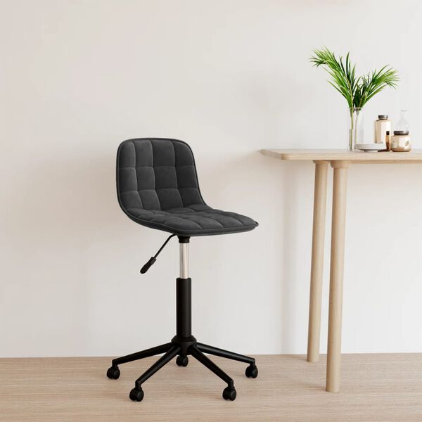 vidaXL Obrotowe krzesło stołowe, czarne, obite aksamitem