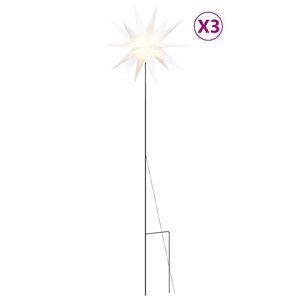 vidaXL Ozdoby świetlne LED z prętami, składane, 3 szt., białe, 35 cm