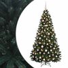 vidaXL Sztuczna choinka ciemnozielona z bombkami 180 cm 300 LED