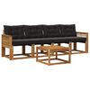 vidaXL Zestaw sof na zewnątrz z poduszką 5 pcs Naturalny i czarny