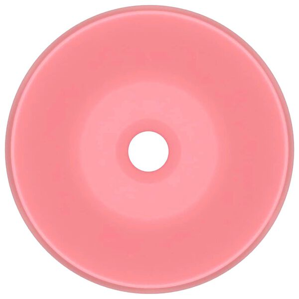 vidaXL Luksusowa, okrągła umywalka, matowy r&oacute;ż, 40x15 cm, ceramiczna