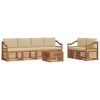 vidaXL Zestaw sof na zewnątrz z poduszką 7 pcs Naturalny i Beżowy