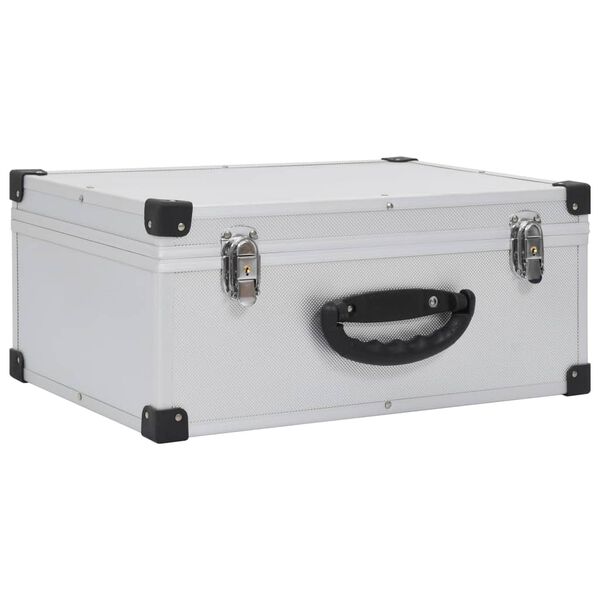 vidaXL Walizka na 60 płyt CD, aluminiowa, ABS, srebrna