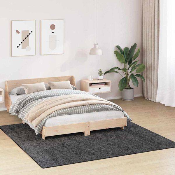 vidaXL Antypoślizgowy dywan shaggy ciemno szary 200 x 200 cm PP