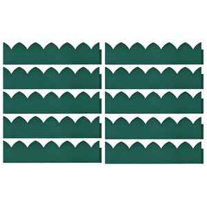 vidaXL Obrzeża trawnikowe, 10 szt., zielone, 65x15 cm, PP